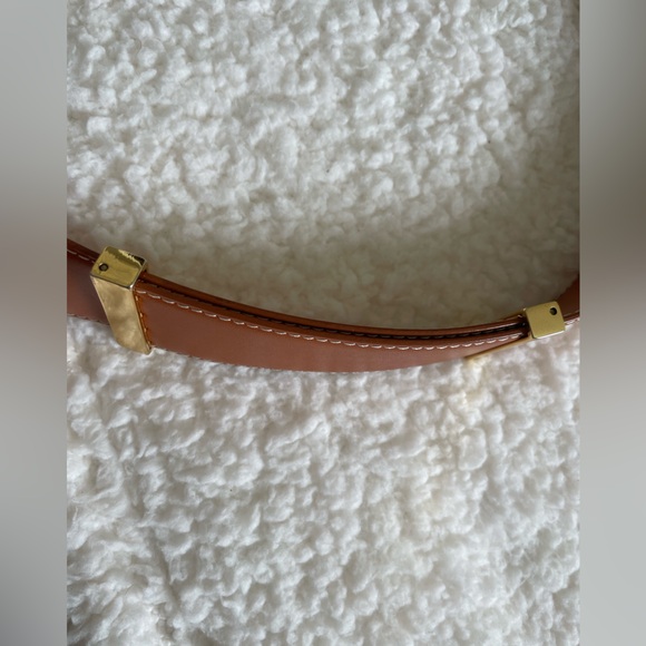 New J.McLaughlin Horse bit adjustable gold hardware leather brown belt s/m 2in - Picture 8 of 10